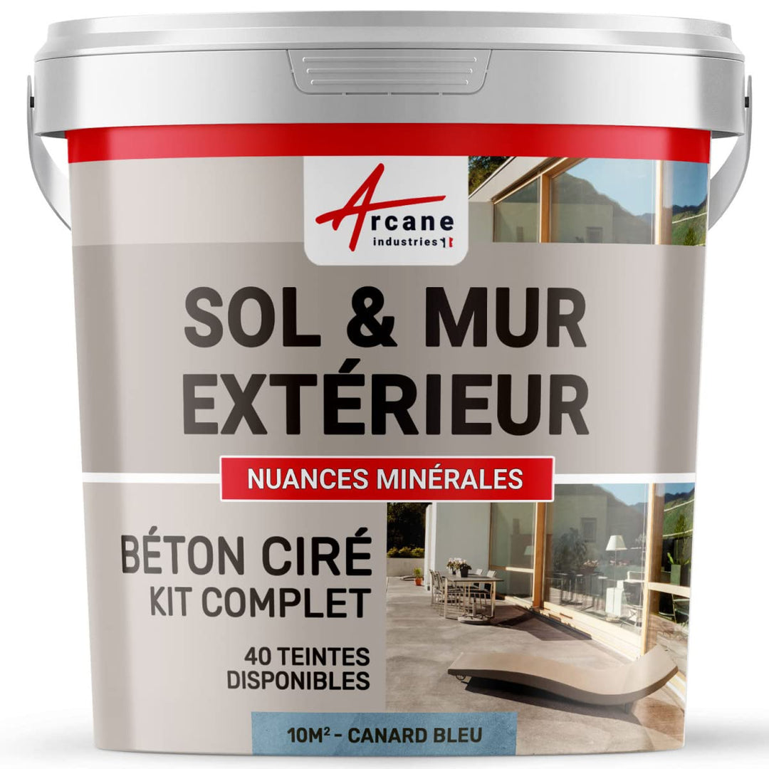 Komplettset – Béton Ciré extérieur – Arbeitsplatte – Feinputz/Sichtbeton. kit 10 m2 Canard - Bleu, k