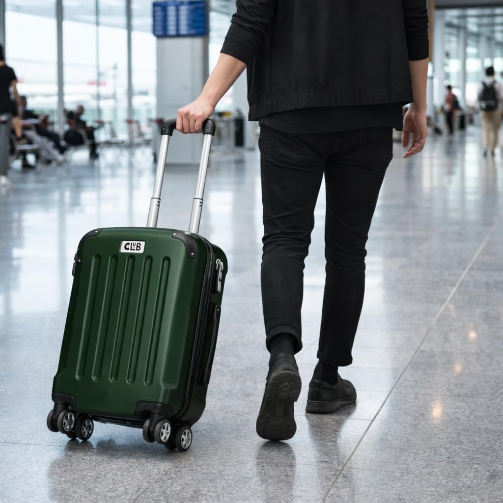 POSH Koffer mittelgross aus ABS - Leichter Hartschalen Trolley 65x45x25 cm - Reisekoffer 62L mit Zah