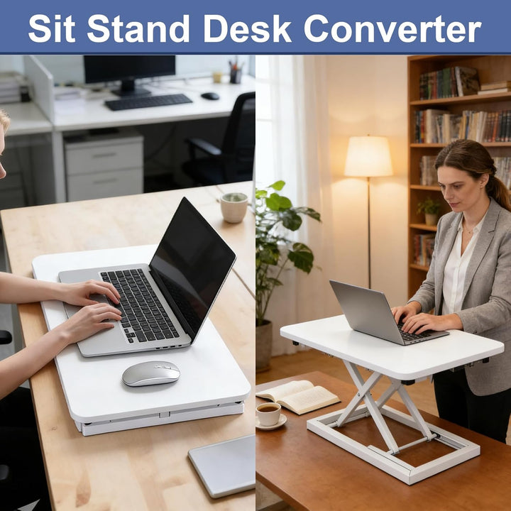 Gugxiom Stehpult-Konverter Höhenverstellbar, 60CM Einzel-Stehpult-Aufsatz für Ergonomische Sitz-Steh