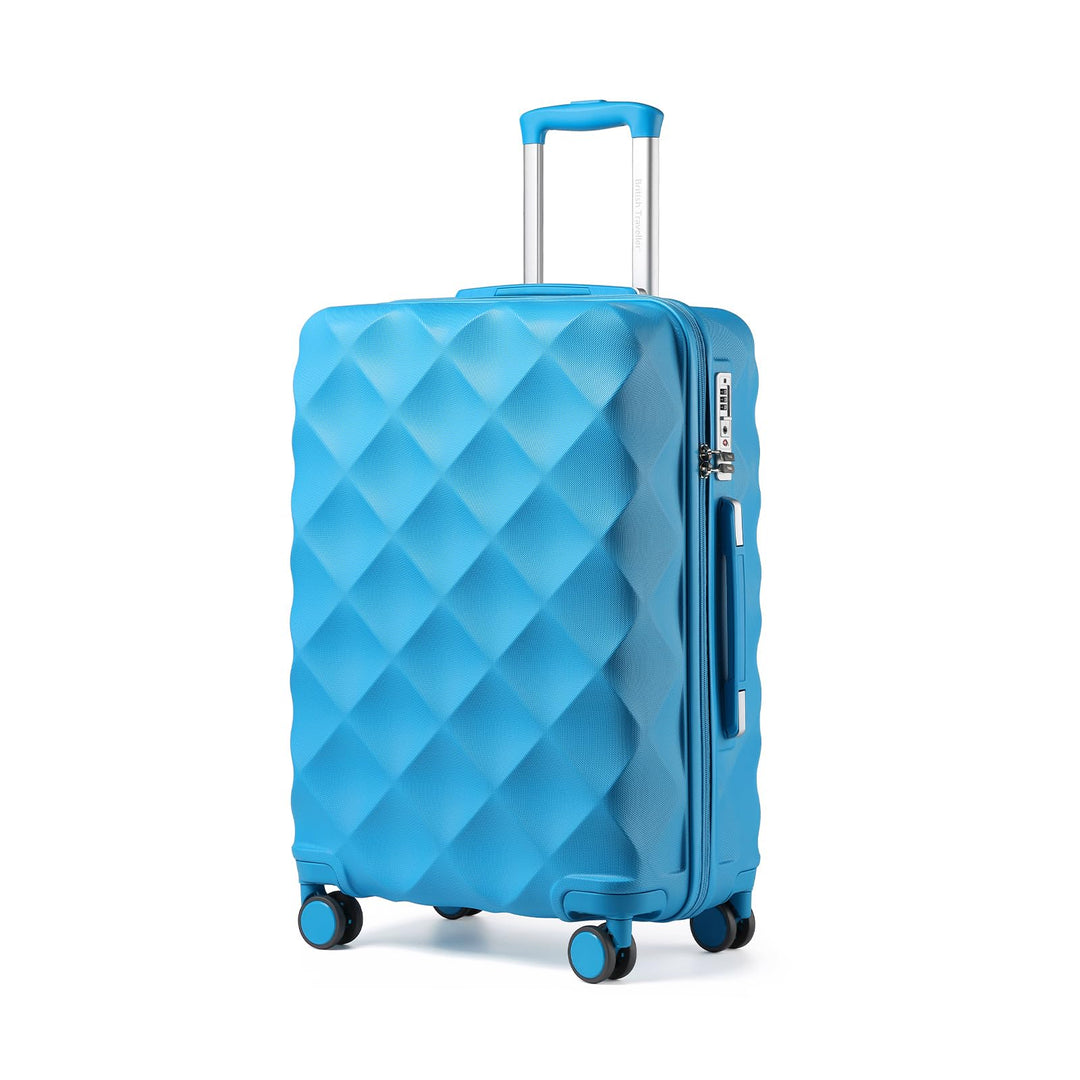 British Traveller Hartschalenkoffer Mittelgross 64 x 43 x 26.5 cm, Reisekoffer aus ABS + PC mit TSA-