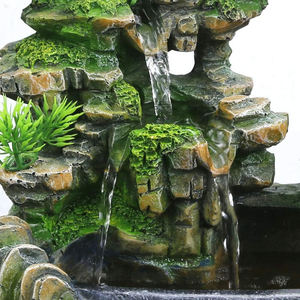 TFCFL Zimmerbrunnen Grüne Pflanze Brunnen Gartenbrunnen Springbrunnen Led Beleuchtung Outdoor Brunne