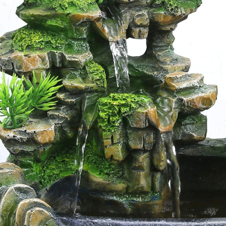 TFCFL Zimmerbrunnen Grüne Pflanze Brunnen Gartenbrunnen Springbrunnen Led Beleuchtung Outdoor Brunne