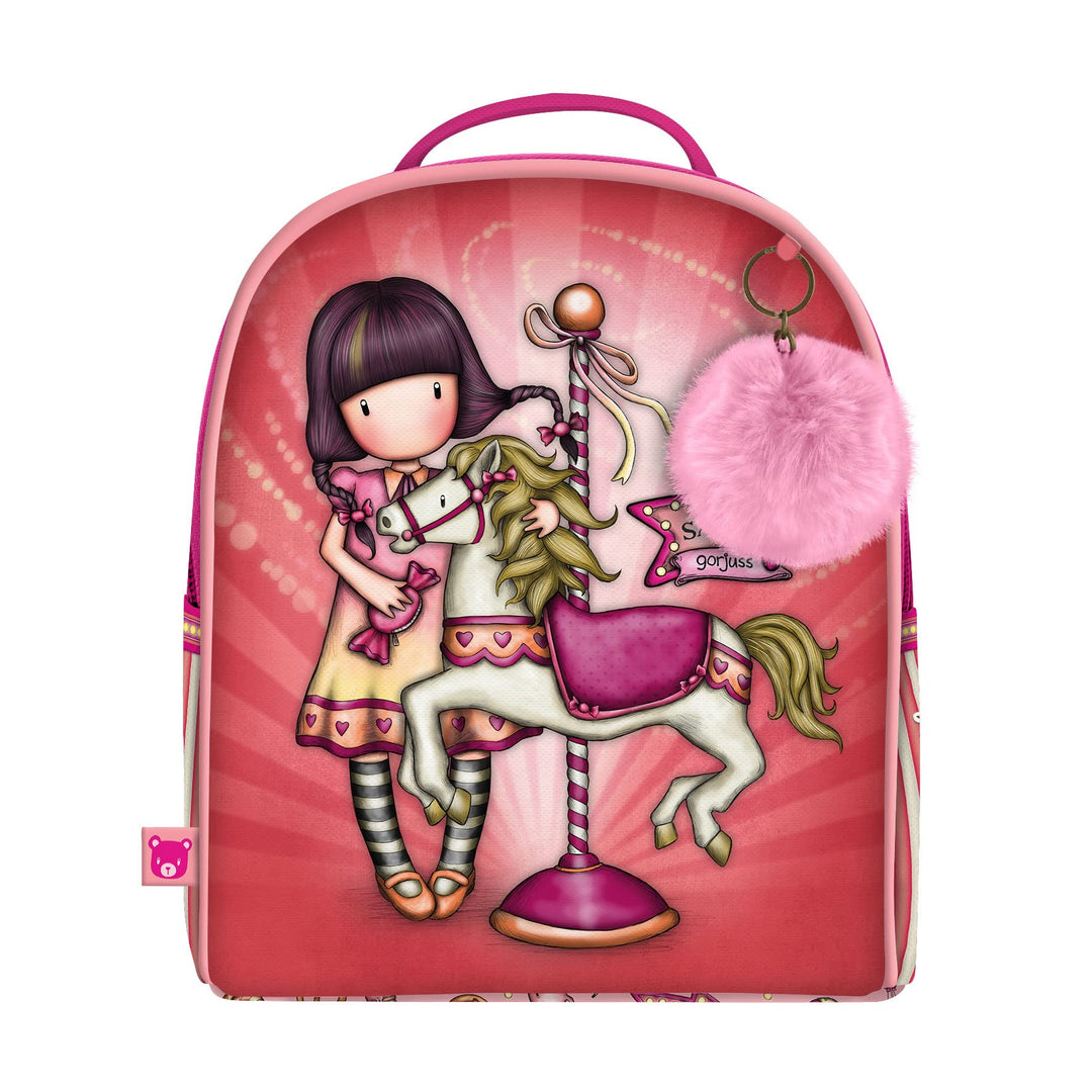 Santoro 1040GJ09 Gorjuss Fairground Mini-Rucksack Karussell, 20 x 22 x 10 cm, Rose