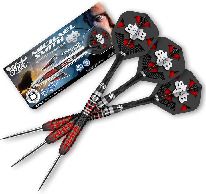 Shot! Steel Darts Michael Smith Bully Boy Tenacious 90% Tungsten Steeltip Darts Steeldart Hochwertig