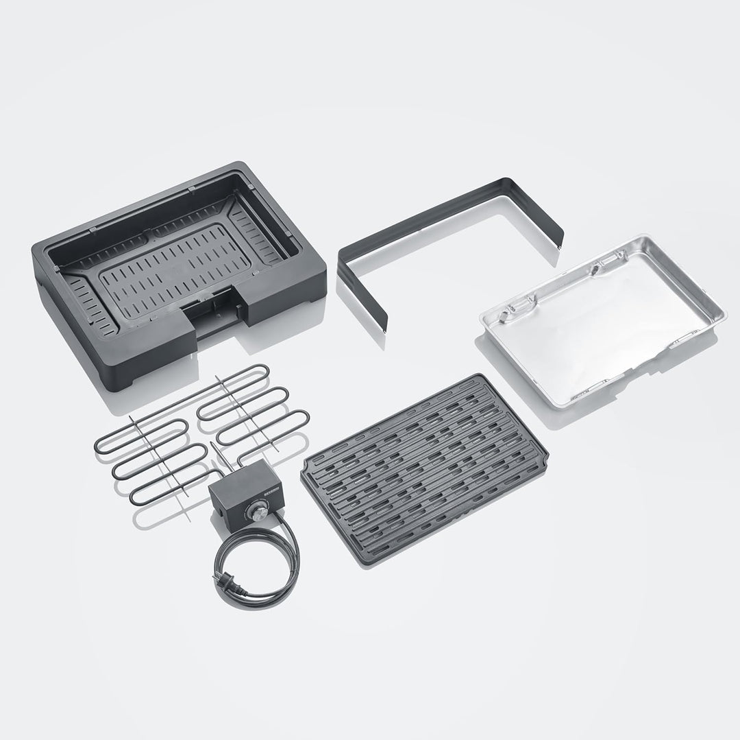 SEVERIN Standgrill mit Aluminium-Grillplatte und Standuntergestell mit Ablagerost, Elektrogrill mit