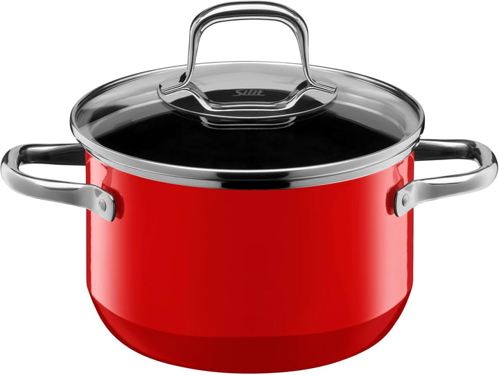 Silit Elegance Line Topfset Induktion 4-teilig, Kochtopf Set mit Glasdeckel, Silargan Funktionskeram