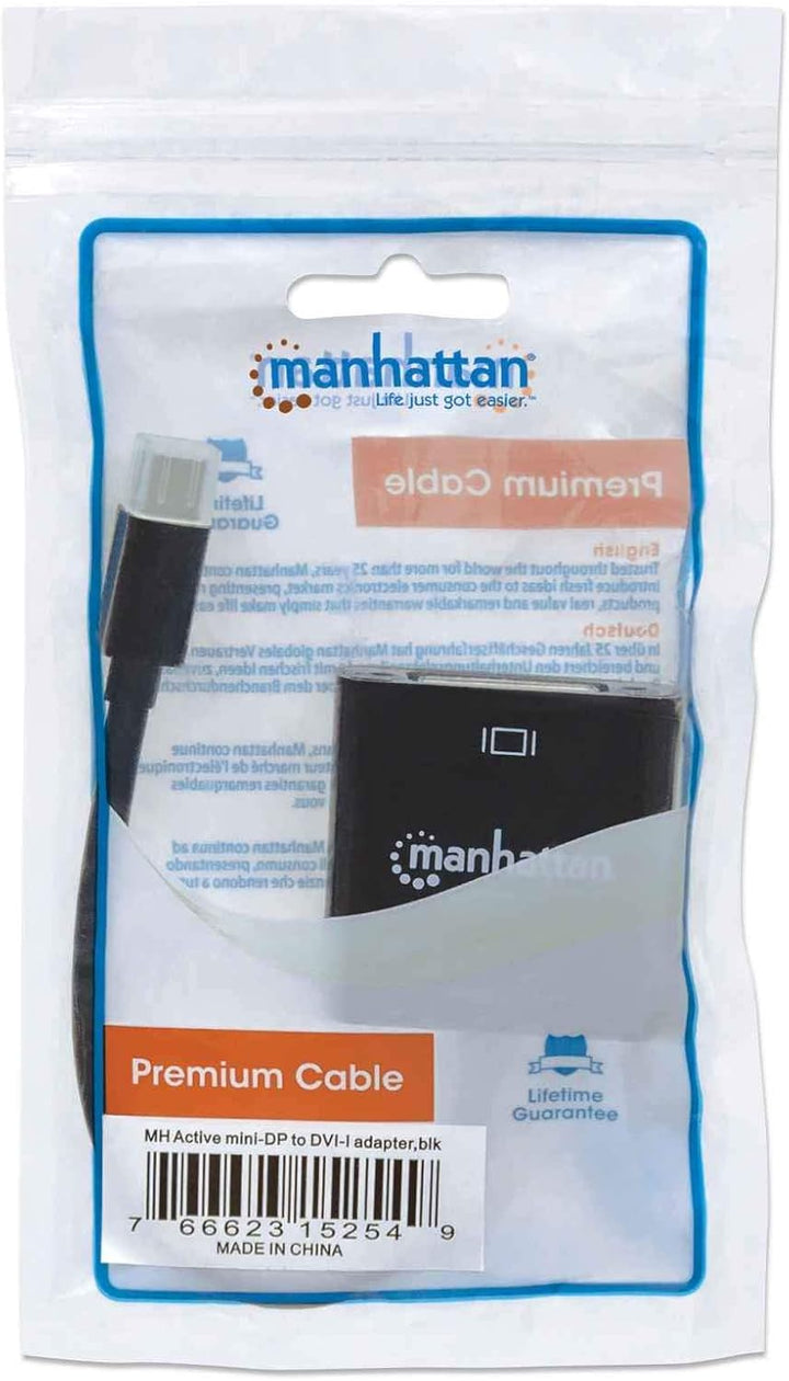 Manhattan 152549 Aktiver Mini-DisplayPort-Stecker auf DVI-I Dual-Link-Buchse schwarz