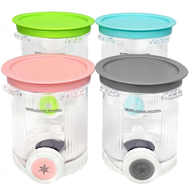 4 Stück Creami Behälter für Ninja Swirl CREAMi NC701EU 480ML BPA-Frei und Spülmaschinenfest Becher k