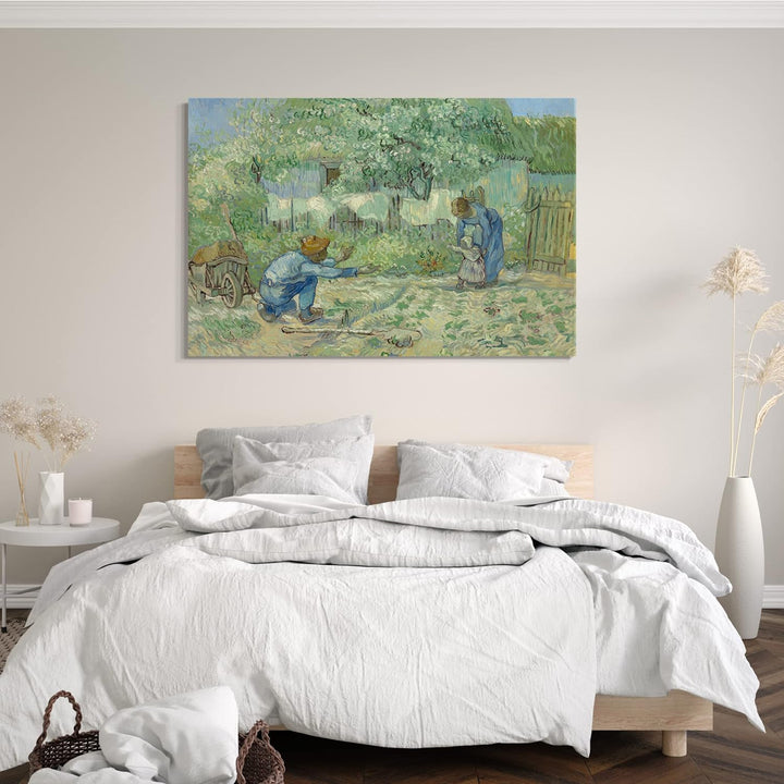 Printed Paintings Leinwand (80x60cm): Vincent Van Gogh - Erste Schritte, nach Millet 80x60 cm, 80x60