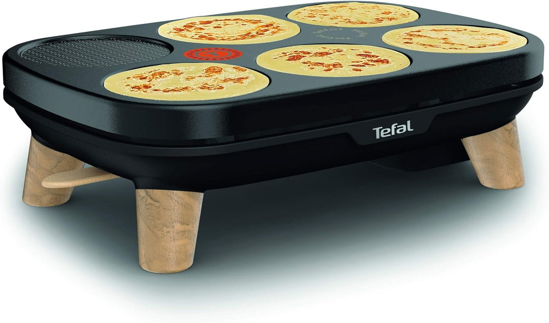 Tefal Gourmet Crêpes-Pfanne, zwei herausnehmbare Platten, Antihaftbeschichtung, einstellbare Tempera