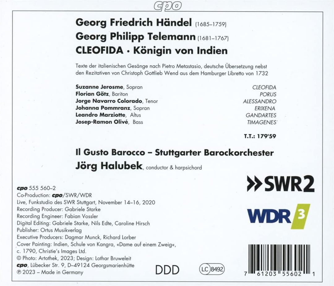 Cleofida.Königin Von Indien, Audio-CD