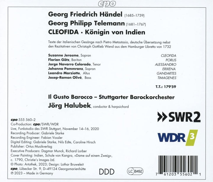 Cleofida.Königin Von Indien, Audio-CD