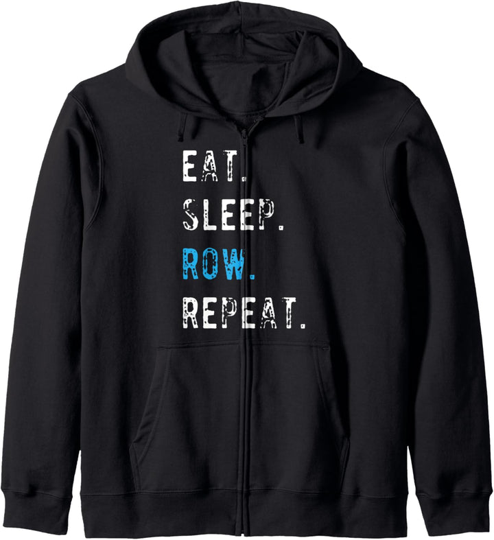 Eat Sleep Row Repeat Rudern Club Kajak Kanu Wassersport Kapuzenjacke