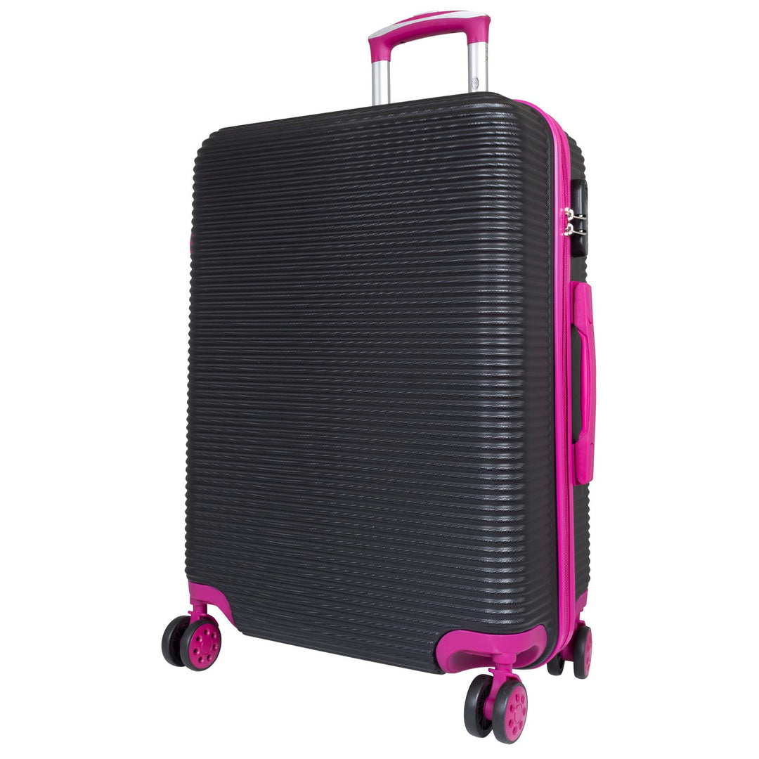 Trendyshop365 Koffer mittelgross Hartschale Santorin 65cm, 66 Liter, 4 Rollen, Zahlenschloss, schwar