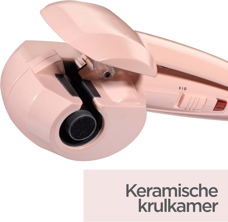 BaByliss Rose Blush Curl Secret Auto-Curler, aus Kunststoff, automatischer Lockenstab mit 2 Temperat