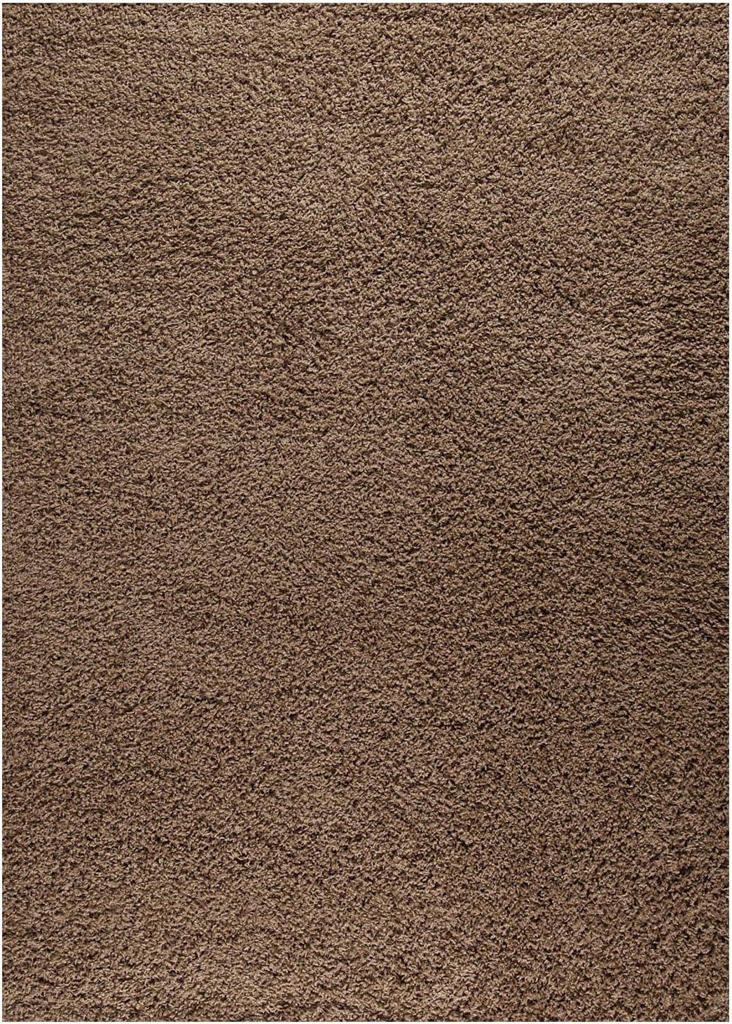 VIMODA Prime Shaggy Teppich Hochflor Langflor Teppiche Modern Einfarbig Nougat Hellbraun, Masse:100x