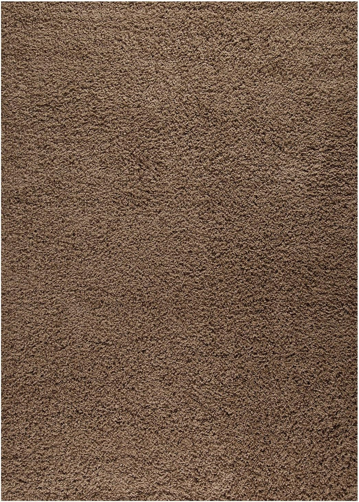 VIMODA Prime Shaggy Teppich Hochflor Langflor Teppiche Modern Einfarbig Nougat Hellbraun, Masse:100x