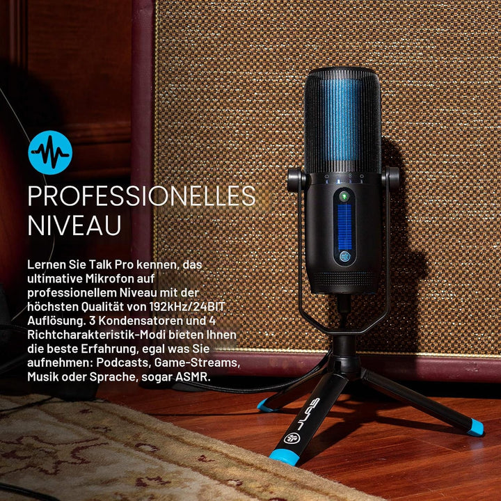 JLAB Audio Talk Pro USB Mikrofon PC Plug und Play Professionelle Auflösung in Studioqualität, 4 Rich