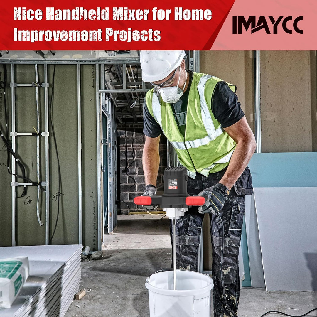 IMAYCC 2100W Rührwerk Mörtelrührer Elektrischer Beton Mischer Mörtelmischer M14 6 Geschwindigkeits R