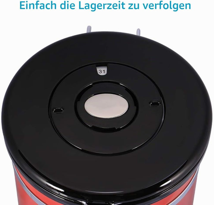 TOPINCN Kaffeebehälter, 1,8 L Lebensmittelbehälter Grosser Luftdichter Schwarzer Küchenbehälter aus