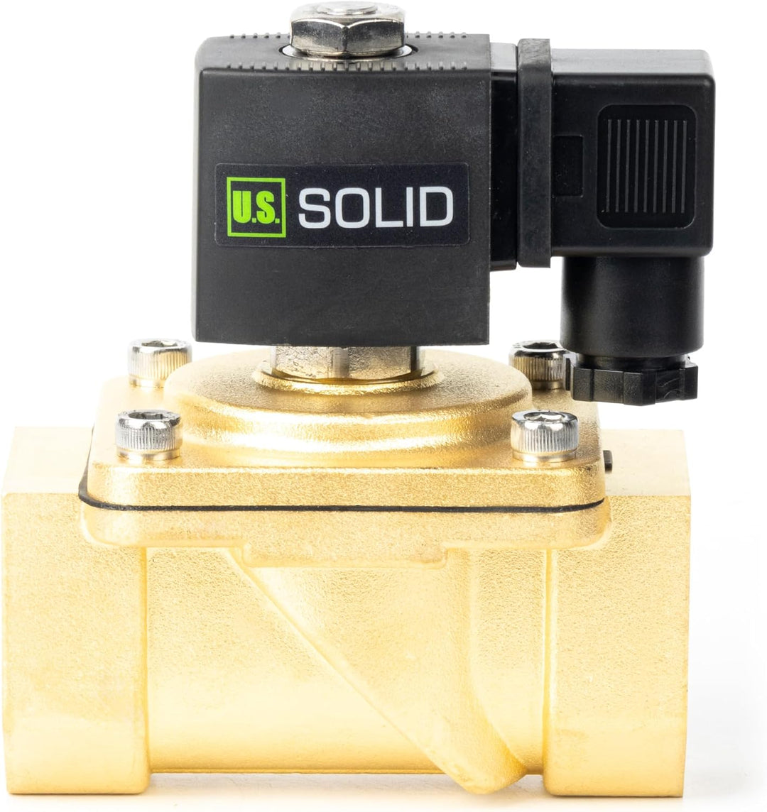 U.S. Solid 1-1/4" Magnetventil - Messing AC 230V mit Viton-Dichtung, stromlos geschlossen, Anschluss