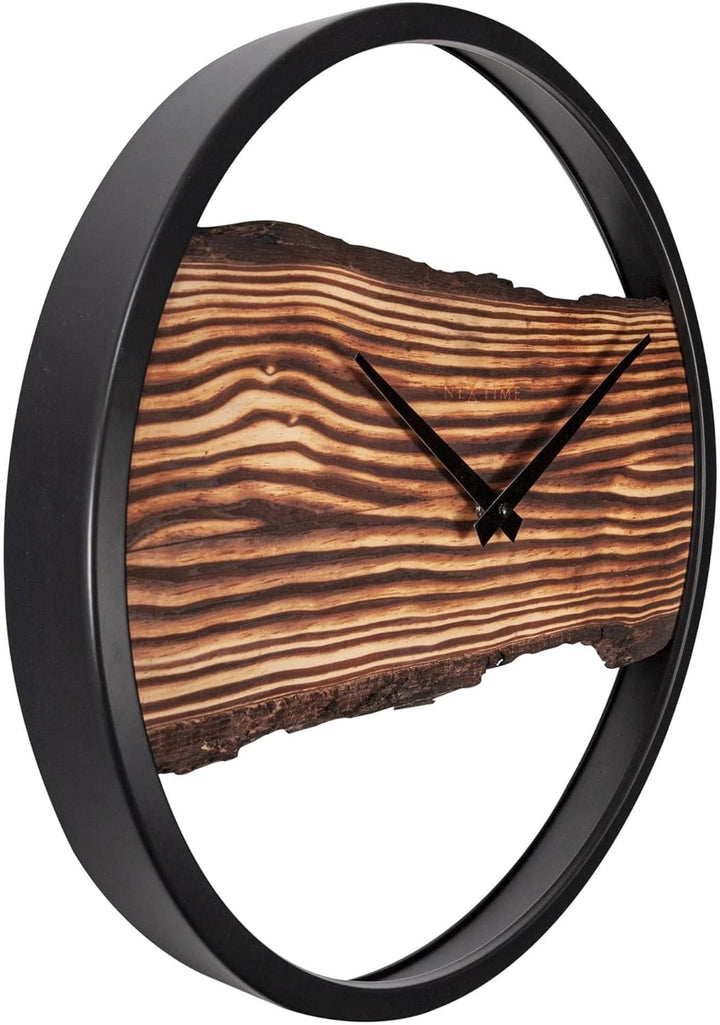 NeXtime 3263BR Wanduhr, Holz, Braun, 45cm