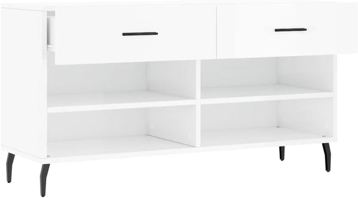 vidaXL Schuhbank, Schuhregal mit 2 Schladen 4 Fächern, Schuhschrank mit viel Stauraum, Sitzbank Flur