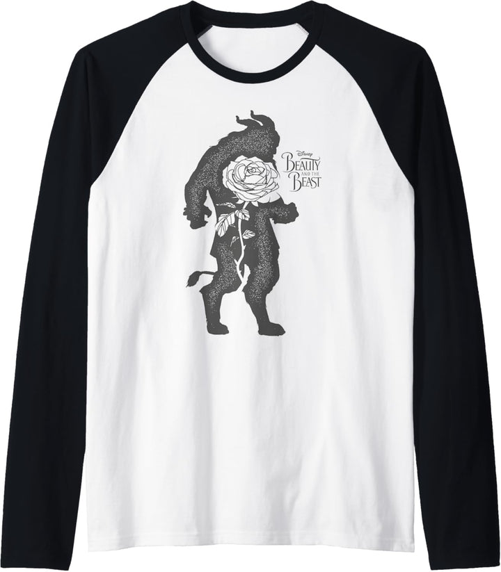 Disney Beauty & The Beast Grungy Silhouette Raglan