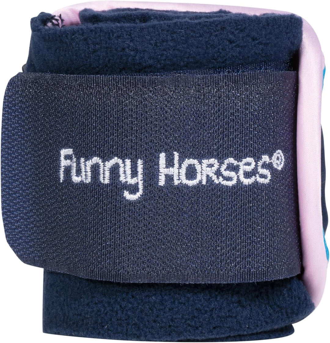 HKM Funny Horses Hearts Fleecebandagen Dunkelblau 150 cm