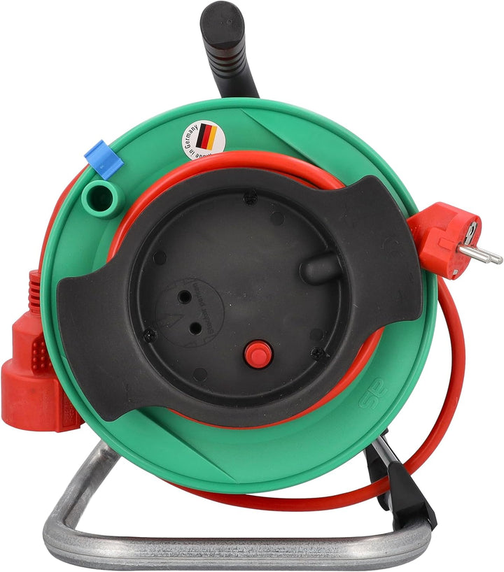 as - Schwabe Gerätekabeltrommel 50 m H05VV-F 3G1,5, Anschlussleitung 1,5 m mit Schutzkontaktstecker,