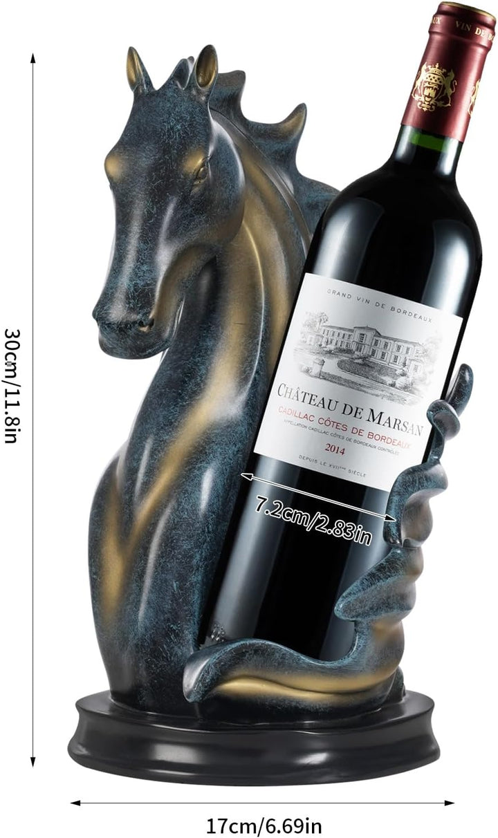 Weinflaschenhalter, Pferd Statue Weinregal Harz, Weinlagerungsregal Weinregale, Pferd Skulptur Multi