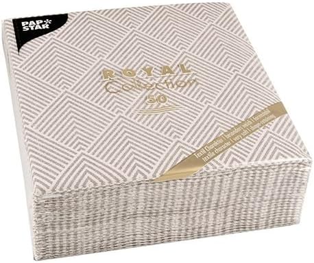 250 Servietten "ROYAL Collection" 1/4-Falz 40 cm x 40 cm braun "Elegance" 86498 Papstar Premium stof