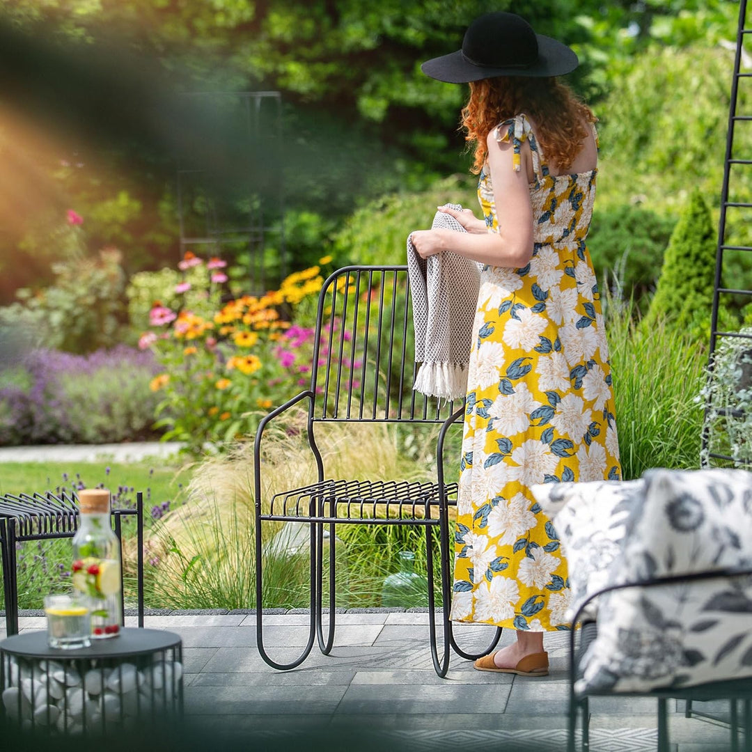 KADAX Moderne Gartenbank, Sitzbank aus pulverbeschichteten Stahl, Bank im Modulsystem, Witterungsbes