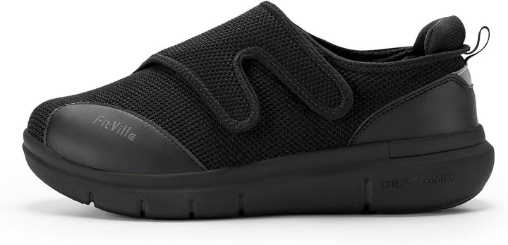 FitVille Diabetiker Schuhe Herren Extra Weite Einstellbar Walking Schuhe für Fussschwellung erweiter