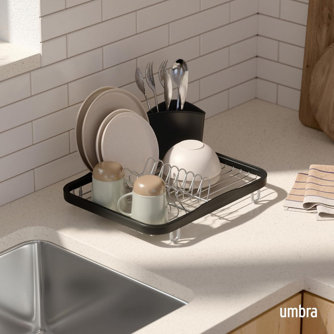 Umbra SINKIN Dish Rack SMK/NKL Schwarz/Nickel Mittel, Schwarz/Nickel Mittel