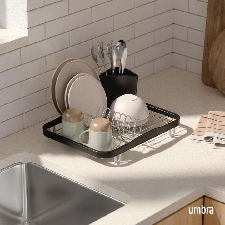 Umbra SINKIN Dish Rack SMK/NKL Schwarz/Nickel Mittel, Schwarz/Nickel Mittel