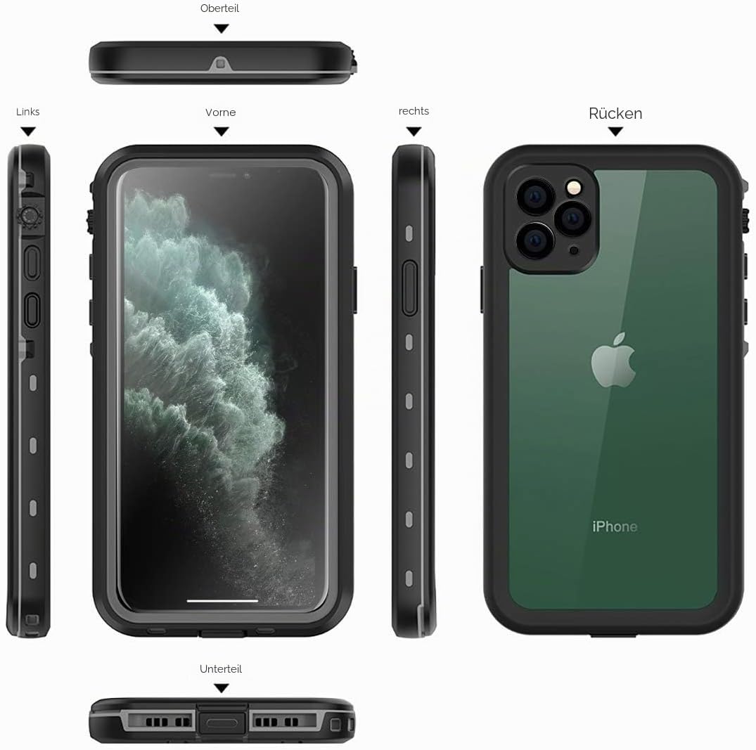 AICase wasserdichte Schutzhülle für Apple iPhone 11 Pro Max, IP68-zertifiziert, 360 °, wasserdicht,