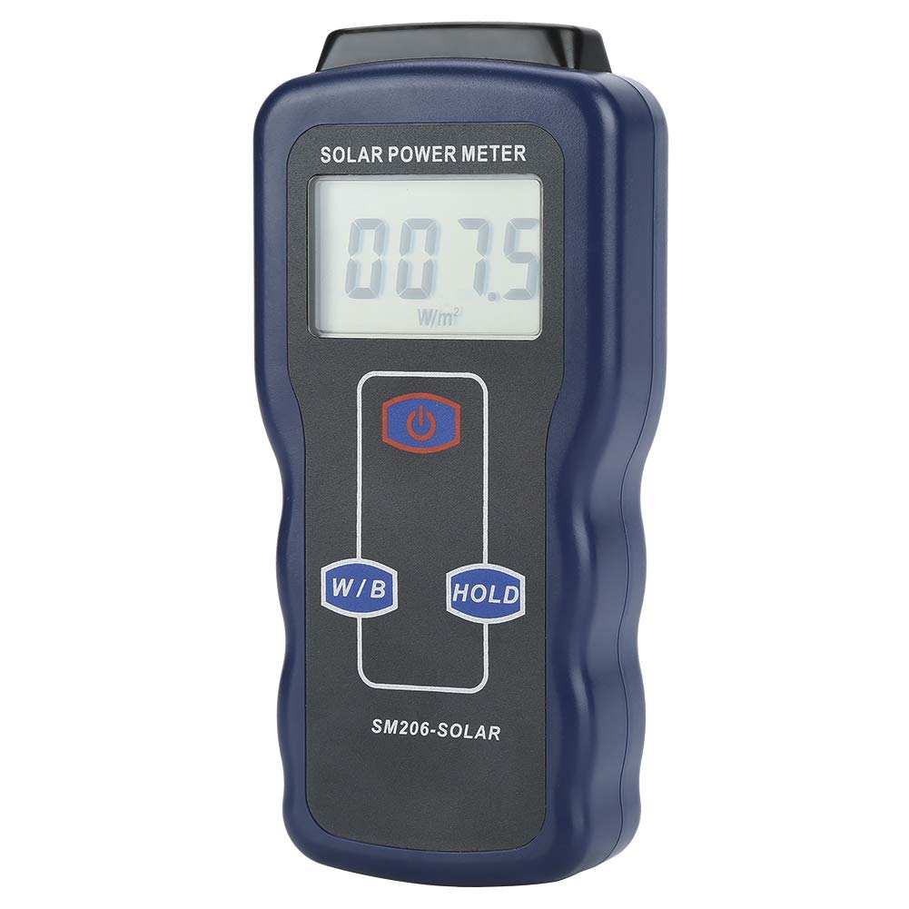 Oumefar Solar Power Meter mit LCD Bildschirm Digitales Solarleistungsmessgerät SM206 Sonnenlichtstra