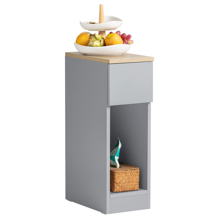 SoBuy FBT111-HG Nachttisch mit Schublade für Boxspringbett Sofatisch Beistelltisch schmal Telefontis