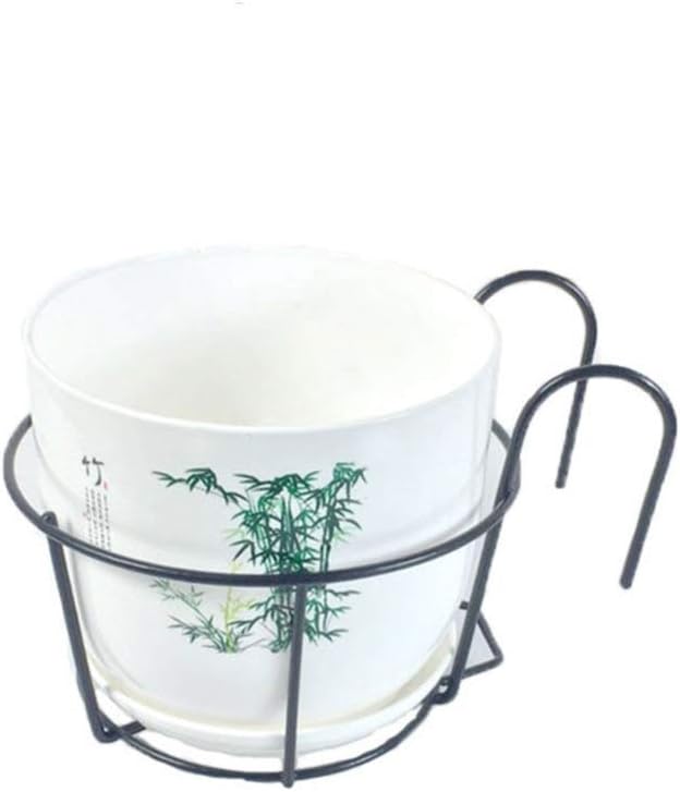 HEMOTON 2Pcs Eisengeländer Pflanzer Hängen Blumentopfhalter Balkon Pflanzenkörbe Bonsai Blumentopfha