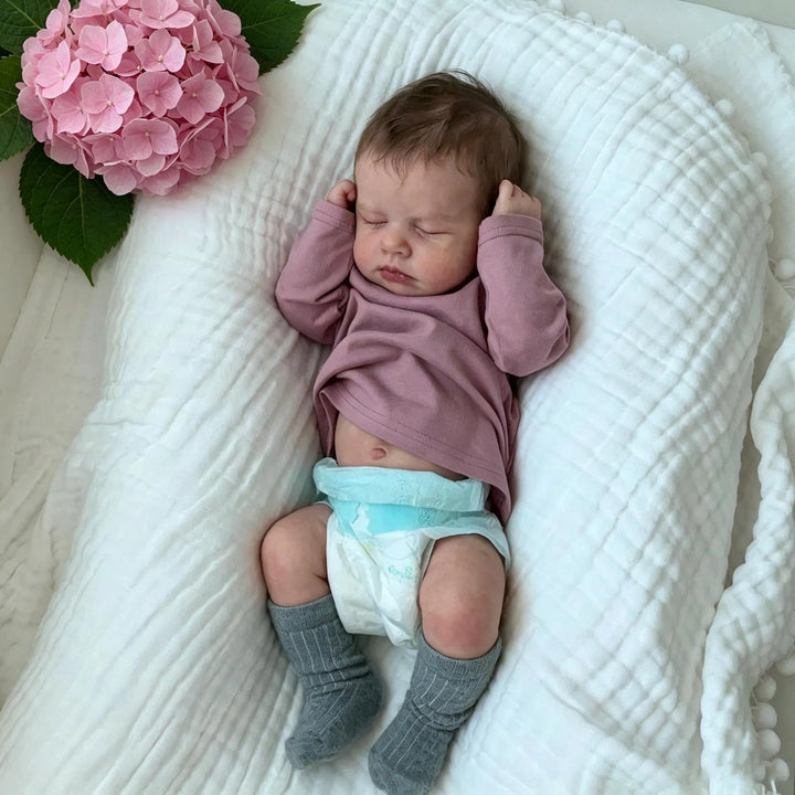 Zero pam Reborn Baby Vollsilikon Lebensecht Jungen, 50CM Reborn Baby Junge Silikon Puppe Mit Haaren,