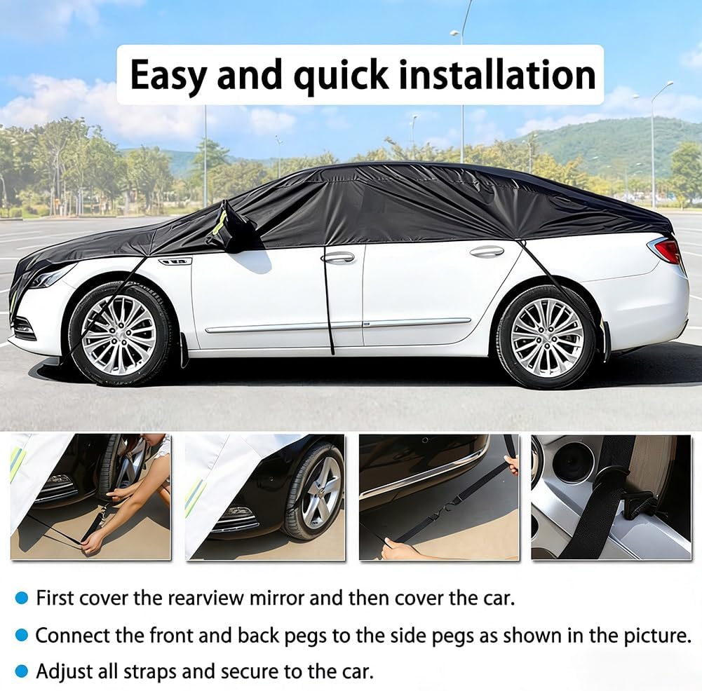 Halbgarage für Auto Windschutzscheibe Abdeckplane Winter Sommer Autoabdeckung wasserdicht Auto halbg
