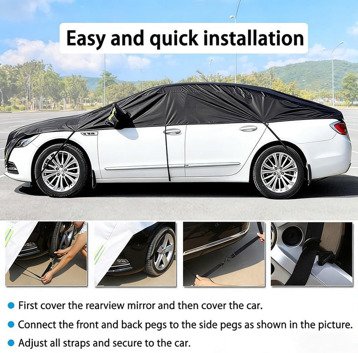 Halbgarage für Auto Windschutzscheibe Abdeckplane Winter Sommer Autoabdeckung wasserdicht Auto halbg