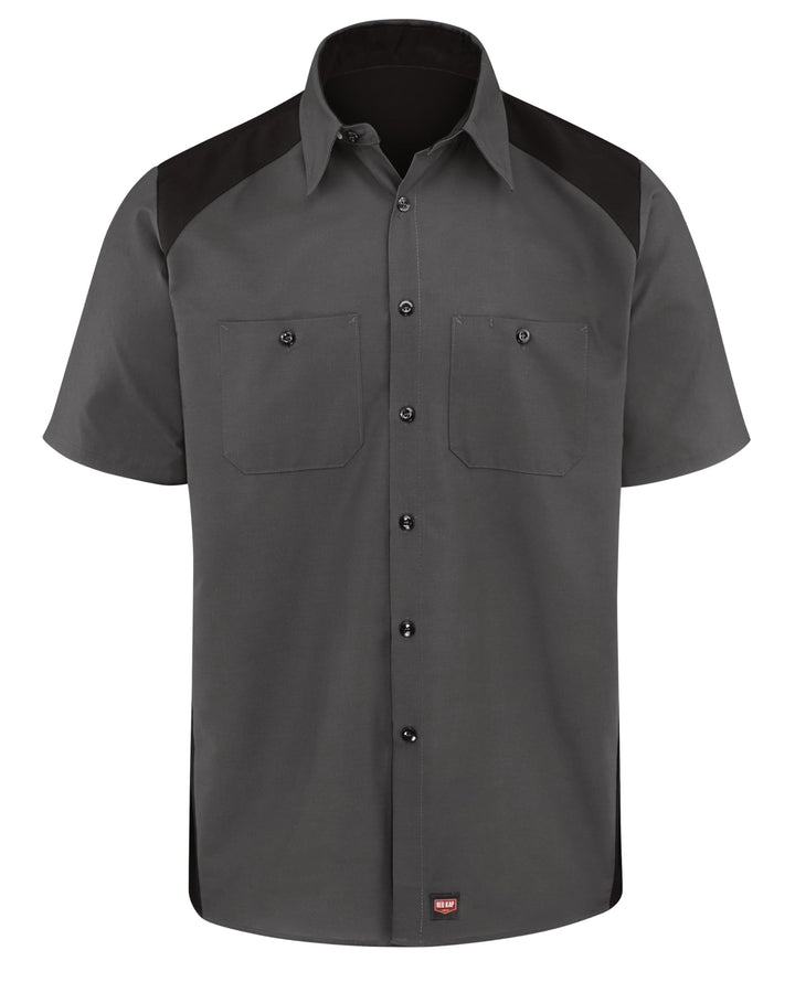 Red Kap Herren Short Sleeve Motorsports Shirt Hemd 4XL Anthrazit/Schwarz, 4XL Anthrazit/Schwarz