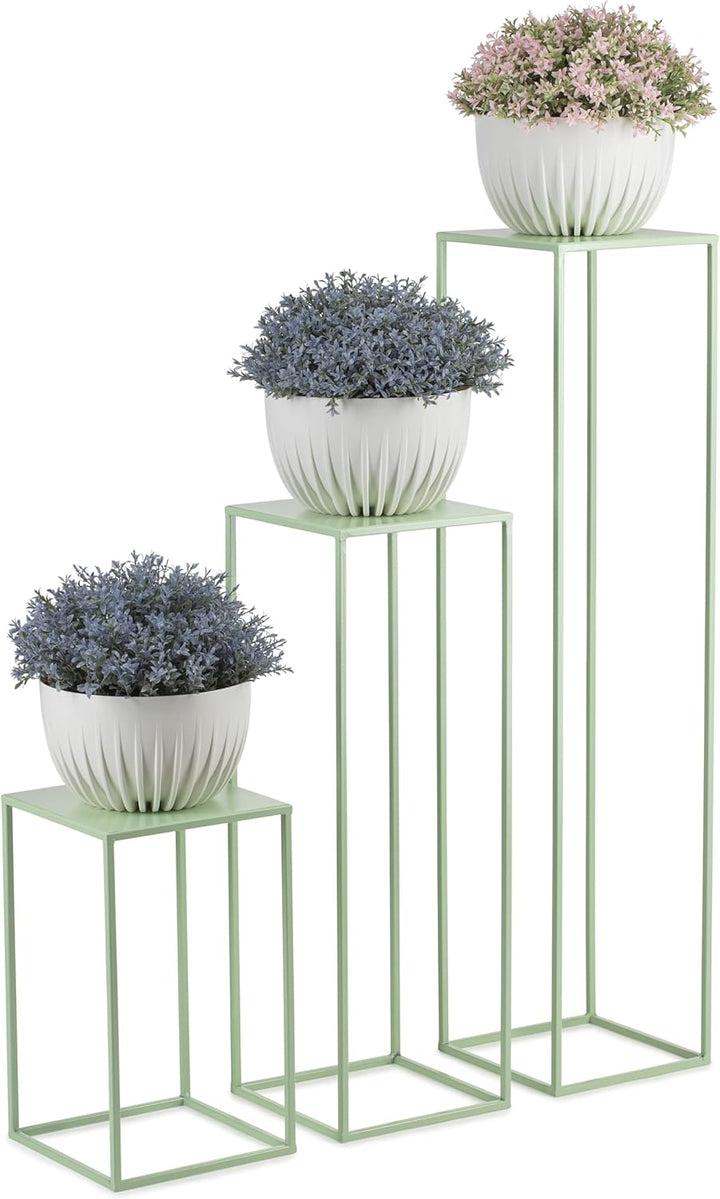 HowHomely Blumenständer Metall Grünblau 100 cm Hoch - Solider und Robuster Blumenhocker Metall - Pfl