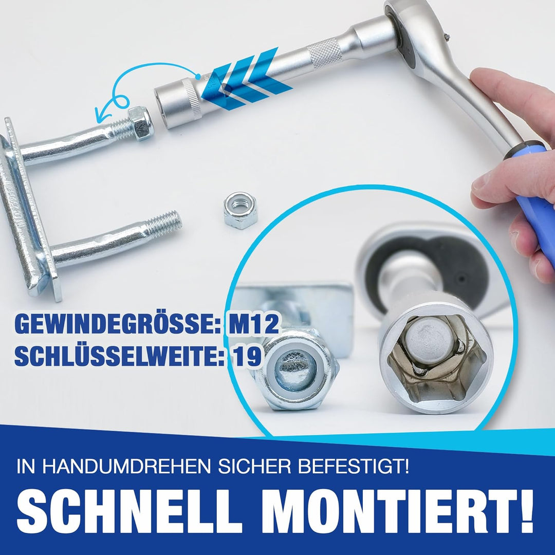 Zurrbügel | 2500 daN | Zurrösen Ladungssicherung U-Bügel | geeignet für PKW-Anhänger, Transporter, S
