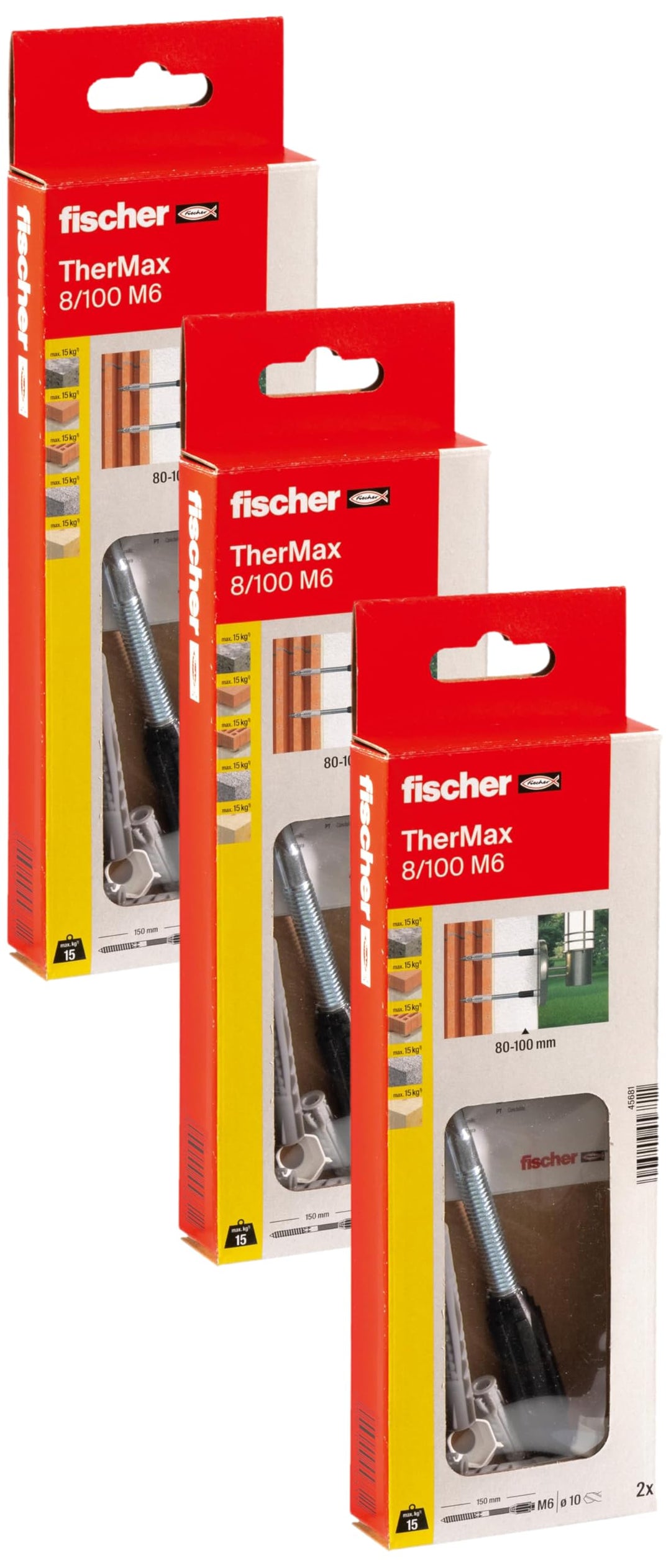 fischer Abstandsmontagesystem Thermax 8/100 M6 (2) für Dämmstoffe, Dämmstoffdübel zur Befestigung le
