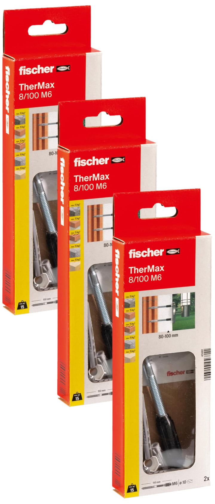 fischer Abstandsmontagesystem Thermax 8/100 M6 (2) für Dämmstoffe, Dämmstoffdübel zur Befestigung le