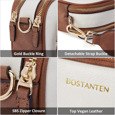 BOSTANTEN Damen Handy Umhängetasche, PU Leder Crossbody Schultertasche, Umhängetasche mit Breitem Gu