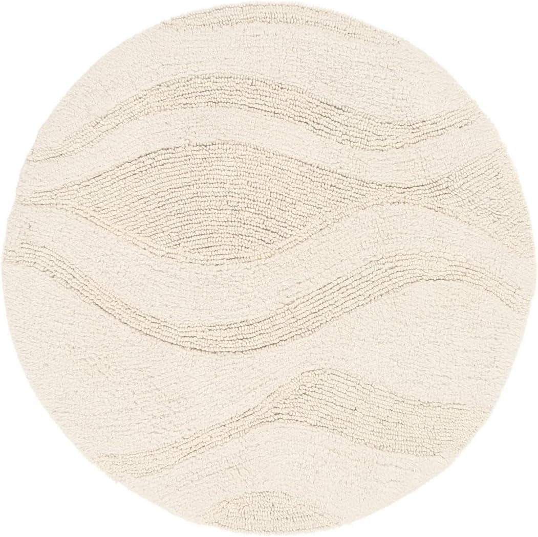 RugVista Badematte Breeze, ∅ 70 cm, Rund, Mittelflor, Anti-Rutsch, Moderner Badteppich, Maschinenwas
